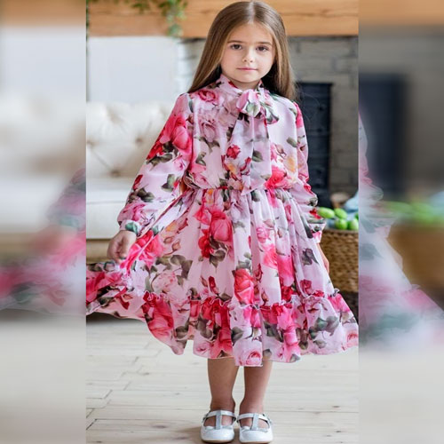 Flower Gown Light beige dress Baby Long Flower Gown Dress 1722